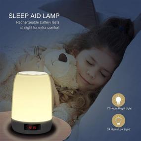 img 1 attached to 🌙 REAWUL Night Light Bluetooth Speaker: Alarm Clock, Dimmable Beside Table Lamp with 7 Color Options - Perfect Gift for Women, Men, Teens, and Kids