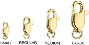 img 2 attached to 🔒 Find the Perfect Fit: Shop 14k Yellow Gold Lobster Catch Lock Replacement in Small, Regular, Medium, and Large Sizes