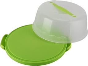 img 3 attached to 🧁 HelloCupcake Portable Cake and Cupcake Carrier - 10.4" Diameter - Translucent Dome - Green