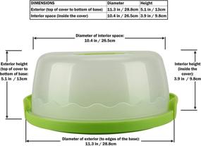 img 1 attached to 🧁 HelloCupcake Portable Cake and Cupcake Carrier - 10.4" Diameter - Translucent Dome - Green