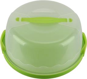 img 4 attached to 🧁 HelloCupcake Portable Cake and Cupcake Carrier - 10.4" Diameter - Translucent Dome - Green