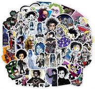 🎥 50pcs pack tim burton movie laptop stickers - vinyl decal for skateboard, water bottle, computer, travel case, guitar, snowboard, luggage, car, bike, phone - edward scissorhands inspired graffiti logo