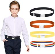 👶 adorable 4pcs elastic buckle boys' belts: essential accessories for kids logo
