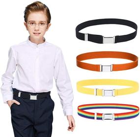img 4 attached to 👶 Adorable 4PCS Elastic Buckle Boys' Belts: Essential Accessories for Kids