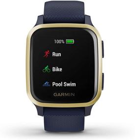 img 1 attached to 🏋️ Окончательный фитнес-набор: Смарт-часы Garmin Venu Sq Music GPS Navy/Light Gold с наушниками Wearable4U и портативным зарядным аккумулятором.