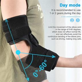 img 2 attached to 🏋️ Fibee Angle Adjustable Elbow Splint: Effective Tendonitis Pain Relief for Cubital Tunnel Syndrome & Ulnar Nerve - Stabilizer for Sleeping or Daytime Use - Women and Men (S/M)