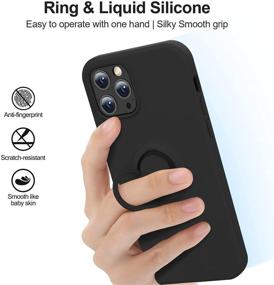 img 2 attached to MHH iPhone 12 &amp; iPhone 12 Pro Case - Liquid Silicone with Kickstand, Microfiber Liner, Heavy Duty Protective Cover for Men - Black