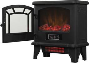 img 3 attached to 🔥 Duraflame DFI-550-22: Powerful Black Freestanding Infrared Quartz Fireplace Stove with Remote Control - 1500W