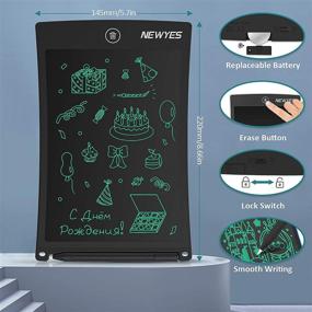 img 3 attached to NEWYES 8.5 Inches LCD Writing Tablet - Office Whiteboard Bulletin Board for Kitchen Memo Notice Fridge - Magnetic Daily Planner - Gifts for Kids (Black) - Recommended for 3 Months+