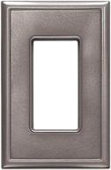 🔌 questech single decorative wall plate, screwless switch plate with hidden screws, outlet cover, brushed nickel finish логотип