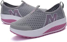 img 2 attached to SAGUARO Ladies Platform Walking Sneakers Women's Shoes and Athletic