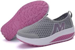 img 1 attached to SAGUARO Ladies Platform Walking Sneakers Women's Shoes and Athletic