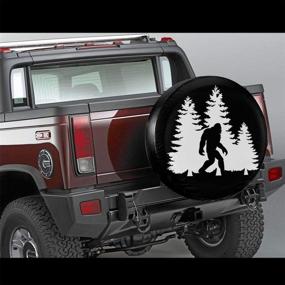 img 3 attached to 🌲 Foruidea Bigfoot Trees Forest Spare Tire Cover: Waterproof, UV Sun Protection, Dust-Proof - Fits Jeep, Trailer, RV, SUV & More (15 Inch)