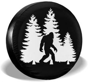 img 4 attached to 🌲 Foruidea Bigfoot Trees Forest Spare Tire Cover: Waterproof, UV Sun Protection, Dust-Proof - Fits Jeep, Trailer, RV, SUV & More (15 Inch)