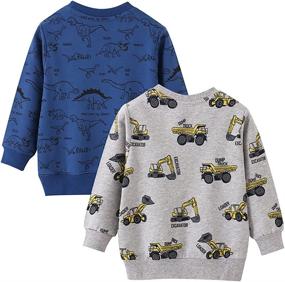 img 3 attached to 👕 Cozy & Cute: Azalquat Toddler Boys Crewneck Sweatshirt with Cartoon Print