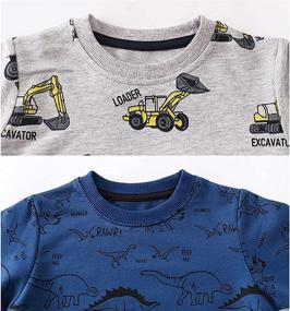 img 2 attached to 👕 Cozy & Cute: Azalquat Toddler Boys Crewneck Sweatshirt with Cartoon Print