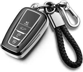 img 4 attached to 🔑 Tukellen for Toyota Key Fob Cover - Soft TPU Key Case Protector for 2018-2021 Models (Silver) - Keyless Go Compatible