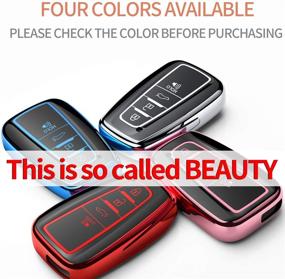 img 1 attached to 🔑 Tukellen for Toyota Key Fob Cover - Soft TPU Key Case Protector for 2018-2021 Models (Silver) - Keyless Go Compatible