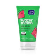 🍉 juicy watermelon daily facial cleanser scrub - clean & clear hydrating, exfoliating, gentle, oil free - buffs dirt & oil, quenches dry skin - 4.2 fl oz logo