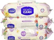 unscented baby wipes (168 total wipes) for sensitive skin - hypoallergenic, alcohol-free, paraben-free wet wipes, infused with aloe & vitamin e - 56 count (pack of 3) by nice 'n clean logo