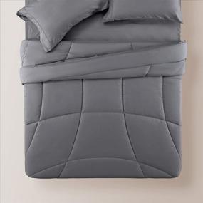 img 3 attached to 🛏️ SLEEP ZONE Bedding Comforter: Fluffy Microfiber Fill, All Season, Grey, Full/Queen Size