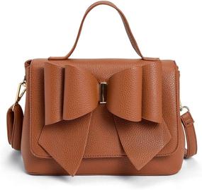 img 4 attached to Elegant Leather Fashion Satchel Handbag Women's Handbags & Wallets and Satchels