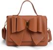 elegant leather fashion satchel handbag women's handbags & wallets and satchels logo
