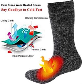 img 1 attached to ❄️ Winter Fur Lined Thermal Socks, Three street Unisex Thick Insulated Heated Slipper Non Slip Socks – Ideal for Cold Weather