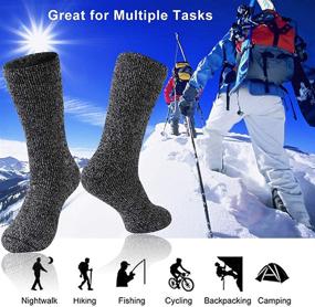 img 2 attached to ❄️ Winter Fur Lined Thermal Socks, Three street Unisex Thick Insulated Heated Slipper Non Slip Socks – Ideal for Cold Weather