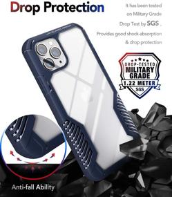 img 2 attached to 📱 MOBOSI Vanguard Armor iPhone 11 Pro Max Case: High-Performance Shockproof Cover for Ultimate Protection, Navy Blue