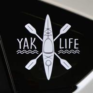 наклейка для окна byzee kayak, наклейка на весло yak life, белый винил - 5,5 дюйма логотип