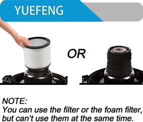 img 3 attached to 🔍 YUEFENG Shop-Vac Filter 90350 90304 90333 Replacement - Top-Quality for Wet/Dry Vacuums 5 Gallon+ [1 Filter + 1 Foam filter]