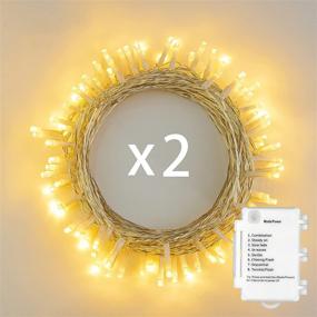 img 4 attached to 🌟 Koopower 16.4ft 40 LED Outdoor Battery String Lights (8 Modes, Dimmable, IP65 Waterproof, Warm White)(2 Pack) - Enhanced SEO-friendly Product Name