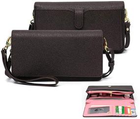 img 4 attached to 👝 Compact Crossbody Wallet: Stylish Women's Wristlet Travel Wallet and Phone Bag Combo
