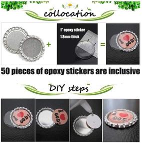 img 1 attached to Bottle Crown Caps 50 Pcs - Flattened Bottle Caps in Mixed Colors with 50 Pcs Clear Epoxy Dot Stickers - Ideal for Crafting Bows, Magnets, Pendants, and Medals