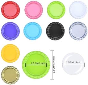 img 3 attached to Bottle Crown Caps 50 Pcs - Flattened Bottle Caps in Mixed Colors with 50 Pcs Clear Epoxy Dot Stickers - Ideal for Crafting Bows, Magnets, Pendants, and Medals