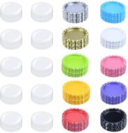 bottle crown caps 50 pcs - flattened bottle caps in mixed colors with 50 pcs clear epoxy dot stickers - ideal for crafting bows, magnets, pendants, and medals logo