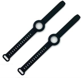 img 1 attached to 📿 (2 Pack) iZi Way Kids/Adults Anti-Lost Bracelet for AirTag - Black, Soft Silicone Wristband Watch Band Protective Case Cover Holder for Apple Air Tag Tracker