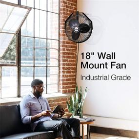 img 3 attached to 💨 Black Air King 9518 18-Inch Industrial Grade Wall Mount Fan, 1/6-HP