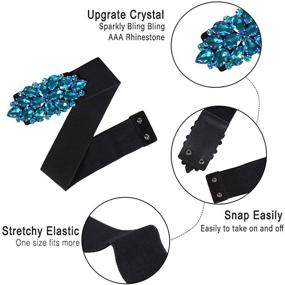 img 2 attached to 💎 Dazzling Rhinestone Crystal Elastic Waist Belt - Women's Fashion Accessory