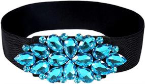 img 4 attached to 💎 Dazzling Rhinestone Crystal Elastic Waist Belt - Women's Fashion Accessory