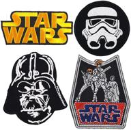 value pack of 4 star wars iron-on embroidered patches - super saver logo