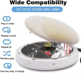 img 3 attached to 🎧 Lukasa Bluetooth CD Player with Built-in Speaker, Portable Stereo Walkman MP3 Players, 2000mAh Rechargeable Compact Car Disc CD Music Player with USB Play and Anti-Shock Protection - White