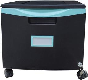 img 4 attached to Storex Plastic One-Drawer File Cabinet: Locking Document 🗄️ Organizer with Casters - Ideal for Home and Office Storage!