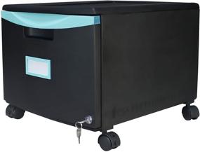 img 3 attached to Storex Plastic One-Drawer File Cabinet: Locking Document 🗄️ Organizer with Casters - Ideal for Home and Office Storage!