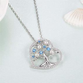 img 2 attached to 💎 Aquamarine Birthday Necklace: Sterling Silver Jewelry for Women's Anniversaries