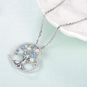 img 3 attached to 💎 Aquamarine Birthday Necklace: Sterling Silver Jewelry for Women's Anniversaries