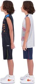 img 3 attached to 🏀 Hind 4 Piece Basketball Athletic Clothing Set for Boys in Red and Lime