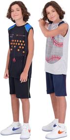 img 2 attached to 🏀 Hind 4 Piece Basketball Athletic Clothing Set for Boys in Red and Lime