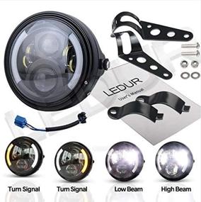 img 3 attached to 🏍️ 7-Inch Round LED Motorcycle Headlights with Housing Bucket, DRL, Turn Signal Halo Ring Angle Eyes Lights - Compatible with Harley Davidson Motorcycles, Round Headlamp